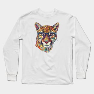 Smart Cougar: Vintage Bookworm Long Sleeve T-Shirt